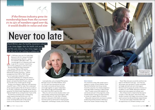 Never Too Late. Health Club Magazine Issue 9 2021